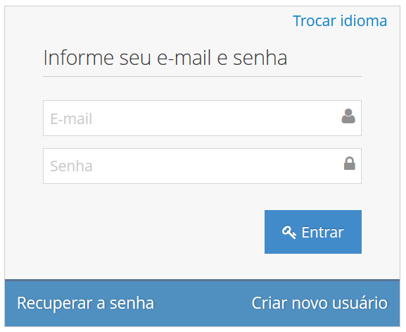 Login, senha e tela inicial no SEI 